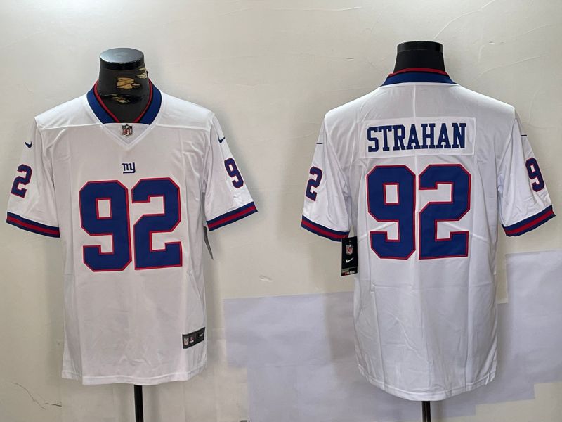 Men New York Giants #92 Strahan White 2024 Nike Vapor Limited NFL Jersey style 1